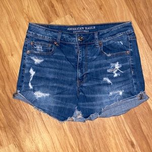American eagle high rise jean shorts